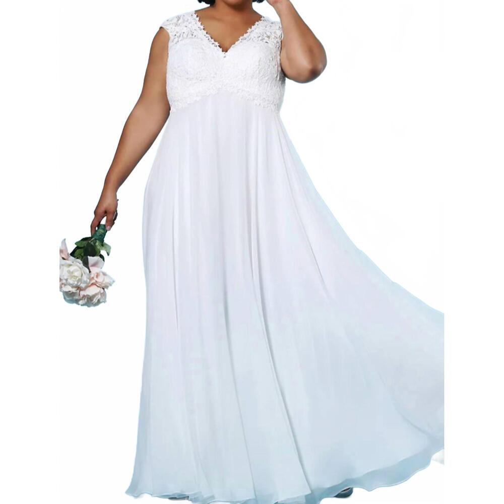 NEW SYDNEY'S CLOSET women's maxine wedding dress in ivory
